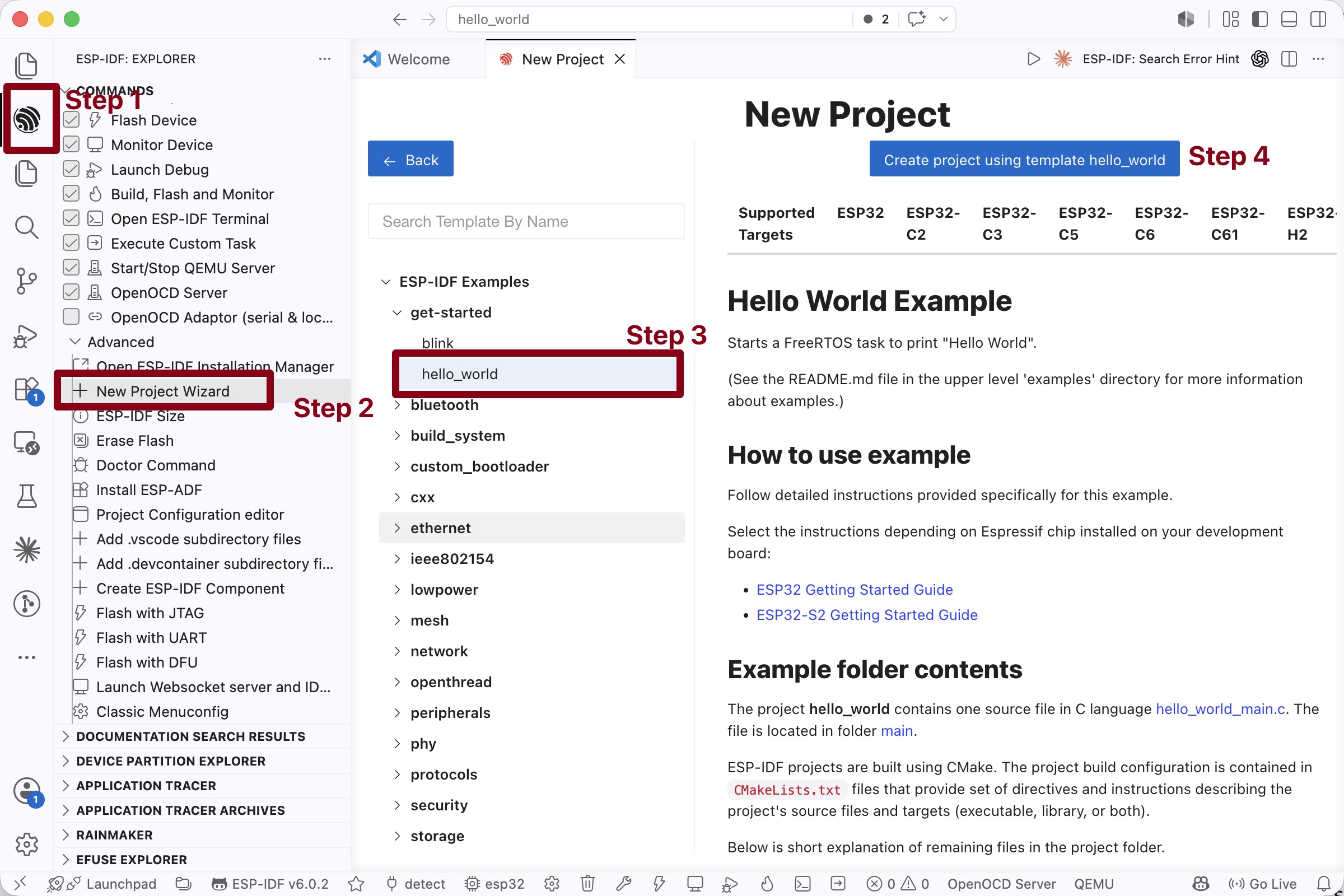 Configure hello world project step 1