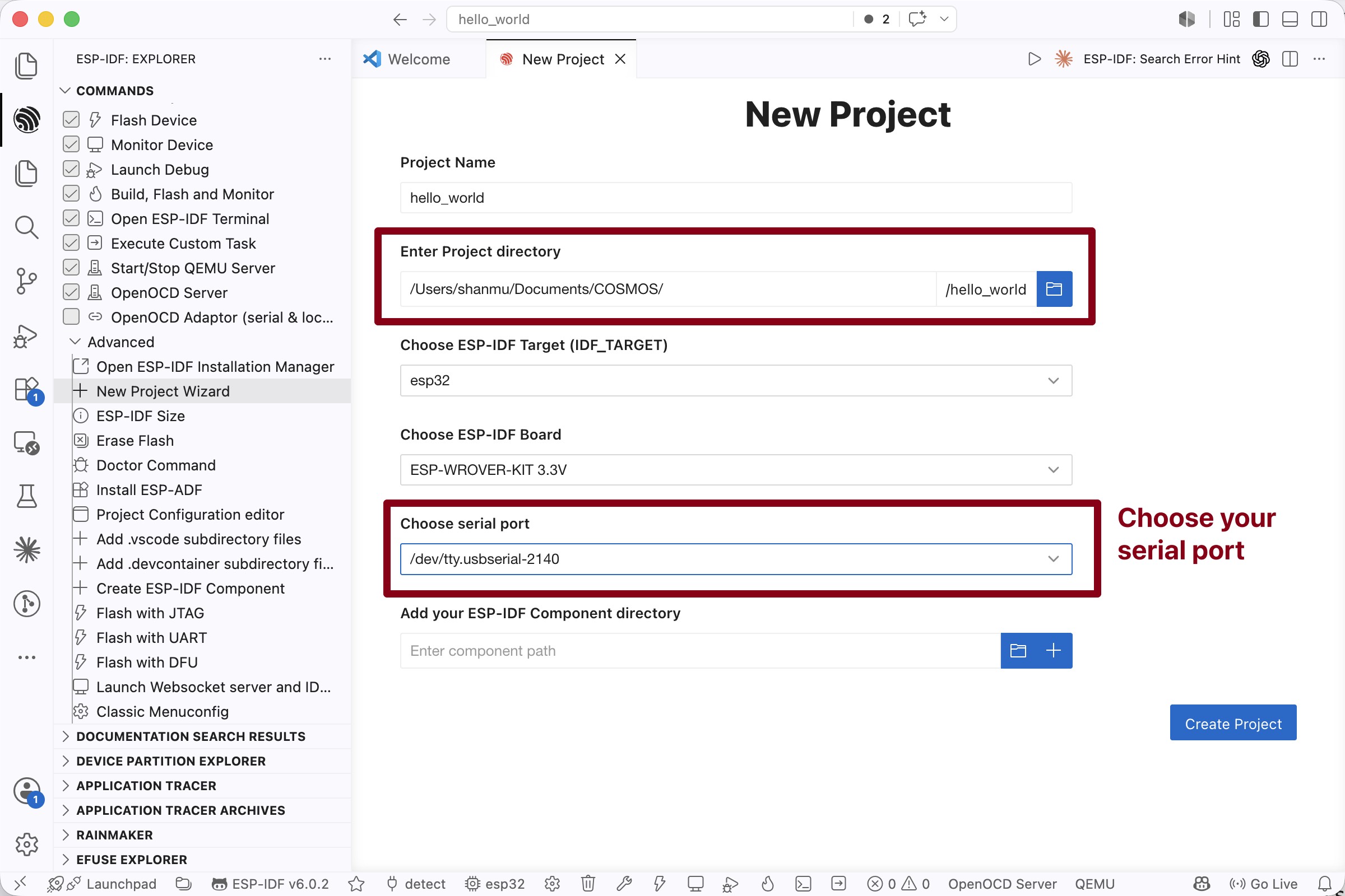 Configure hello world project step 2