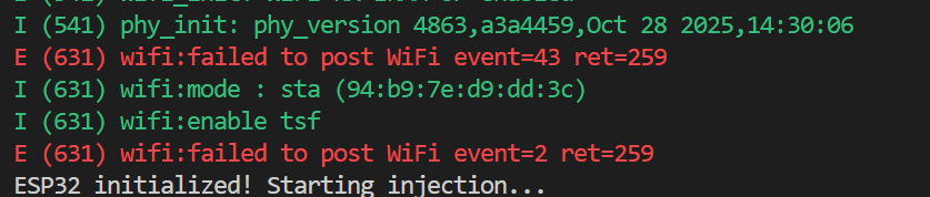 Injector expected monitor output